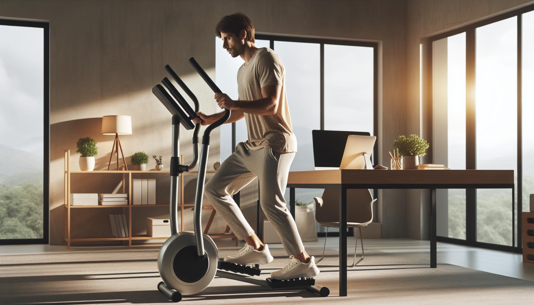 Testing Balance: Standing on an Under Desk Elliptical