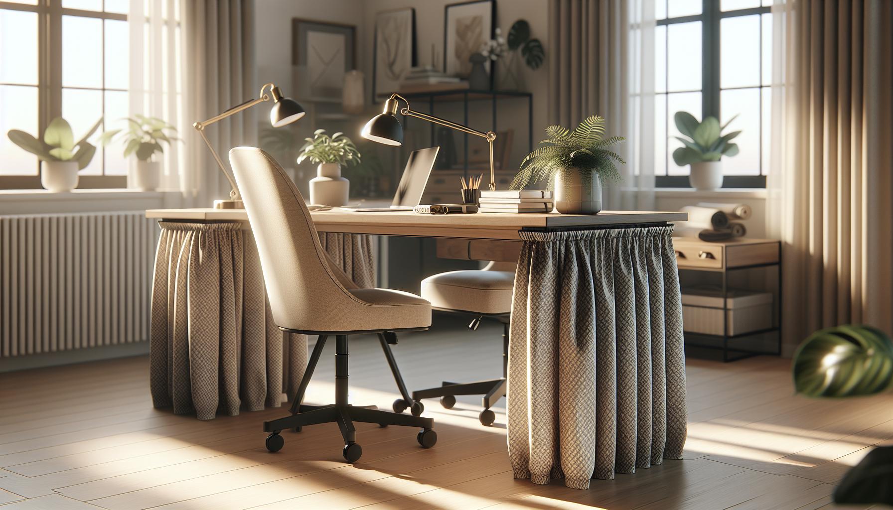 Elegant Fabric Covers for Desk Legs